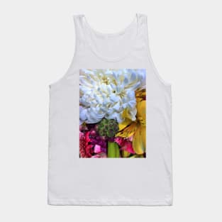 Bouquet of White, Yellow, Pink, Purple and Green Flowers - Beautiful Floral Photo Tank Top